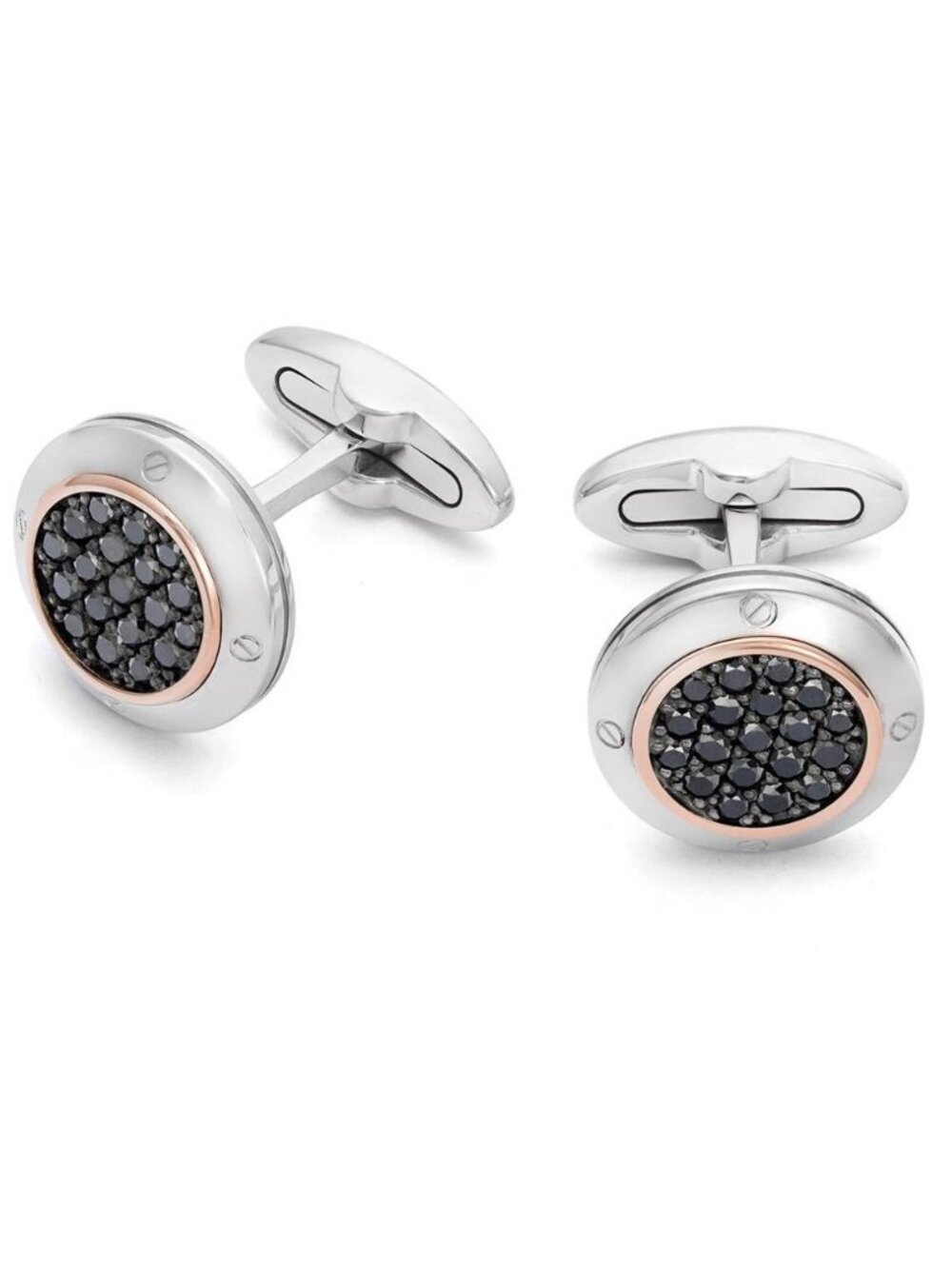 BARAKA Men's Cufflinks Rose Gold 750% Black Diamonds PS373911RODN000108